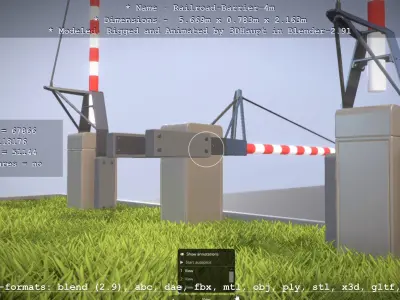 Railroad Barrier 4m High-Poly 3D model