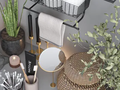 bathroom accessories 09 3D model