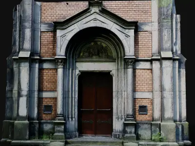 entrance ancient temple doors PBR photogrammetry Low-poly 3D model