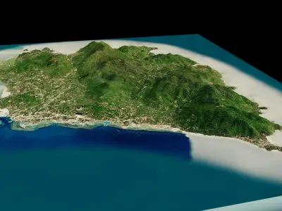 Ko Pha Ngan Island 3d model terrain Low-poly 3D model