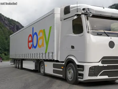  Electric Truck with eBay Trailer Rigged for Maya 