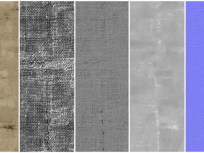 10 Vintage Hemp VOL01 4K Seamless PNG PBR Textures Texture