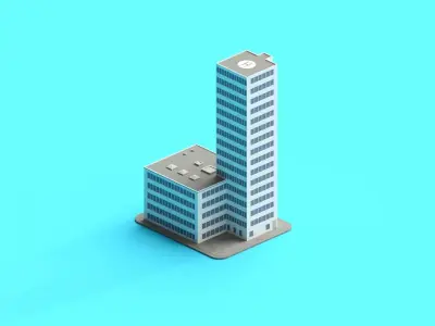 Cartoon Building 03 Low-poly 3D model