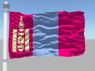 Mongolia flag 3D model