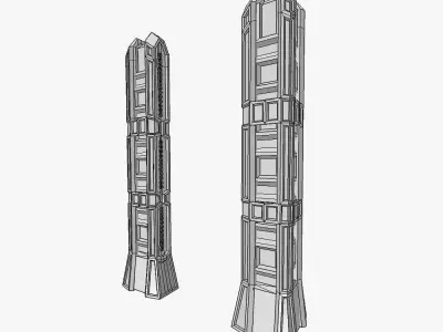 Energy fence pack 01 sci-fi low poly Low-poly 3D model