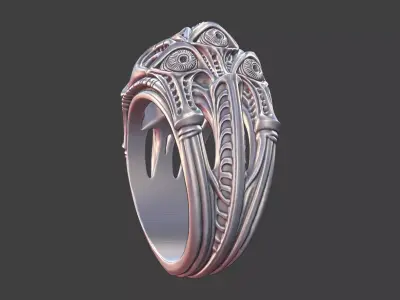 bioorganic giger style eye ring  v11 3D print model