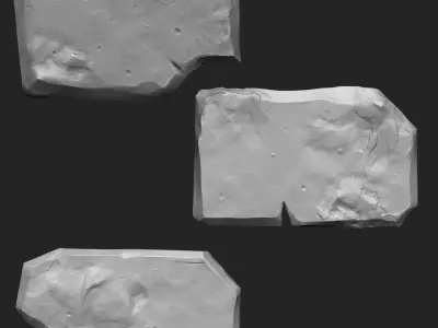 Stylized Stone IMM Brushes 21 in one 3D model