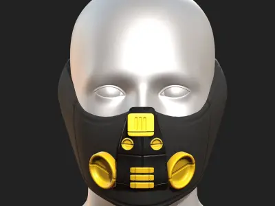 Gas mask helmet scifi futuristic  Low-poly 3D model