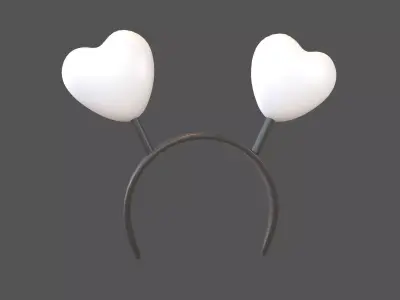 Heart Headband v1 003 Low-poly 3D model