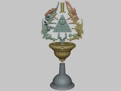 ornamental statue of Bill Cipher 3D print model