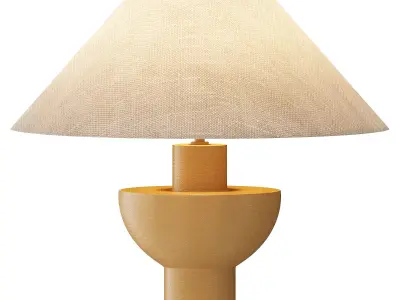 Editions brass lamp with plaster shade 3D model