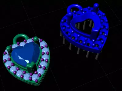 Heart Pendant 3dm stl 3D print model 3D print model