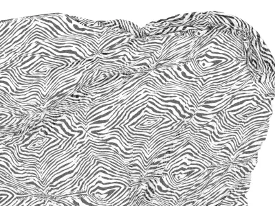 Black and White Zebra Printed Mesh Fabric PBR Texture ZFAB File 3D model