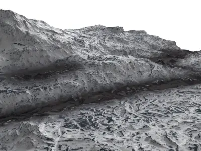 Snow Covered and Icy terrain 3D model