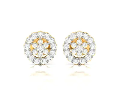 Solitaire Women Earring 3D print model 11