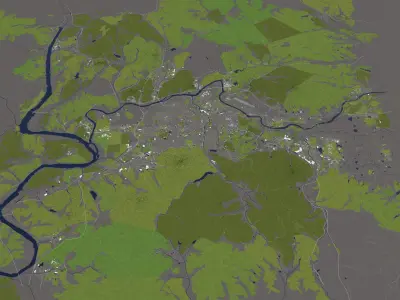 Daegu South Korea 50x50km 3D City Map 3D model