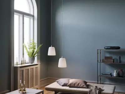 Twin Lamps interior scene 3D model