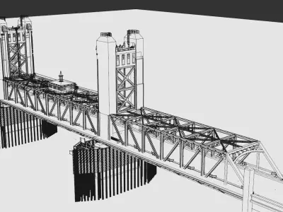 Sacramento Tower Bridge 3D model
