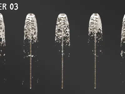 6 Animated water Fountain 3D model