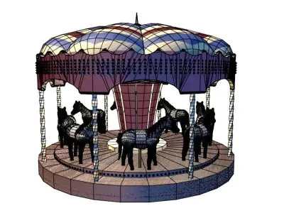 carousel from an amusement park 3D model