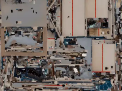 Destroyed Shopping Mall 3D Model Urban Ruin Facade Low-poly 3D model