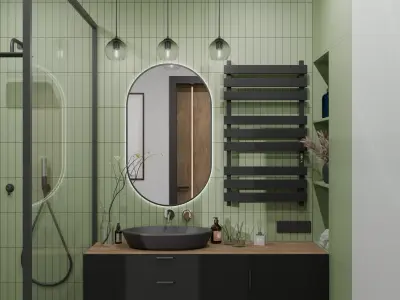 Bathroom modern with Walls 3D model