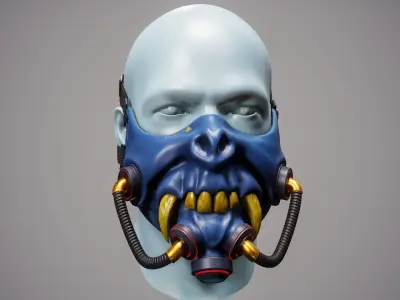 Cyber Mask 01 Low-poly 3D model