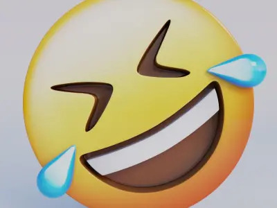 Rolling On The FLoor Laughing 3D Emoji Low-poly 3D model