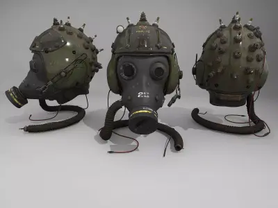 Gas wind helmet biochemical Industrial 3D model