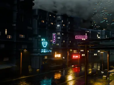  Modern city steet with 500 OBJECTS 3D model