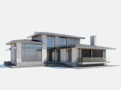 Build021 modern house 3D model