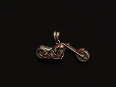 Motorcycle chopper pendant basrelief 3D print model