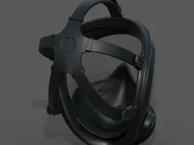 Gas mask helmet 3d model military combat fantasy cyborg  Low-poly 3D model
