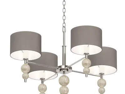 Alette light chrome chandelier with shades 3D model