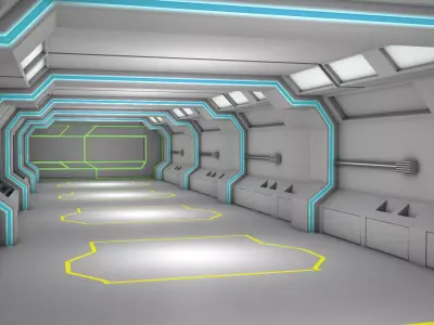 sci fi corridor  3D model 23