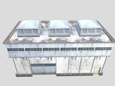Industrial Warehouse Low-poly 3D model