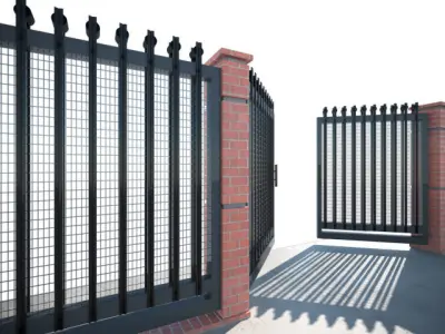 Entrance Gate fence 3D model