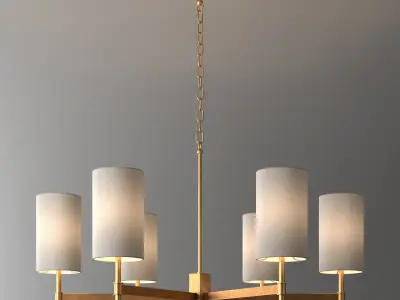 Gold Stem Chandelier 3D model
