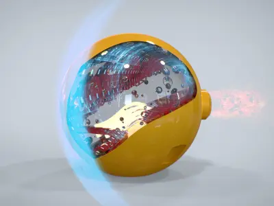Cycle orange ball with hole in it 3D model