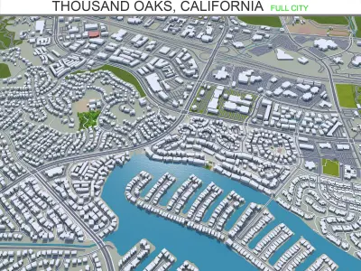 Thousand Oaks California USA 40km Low-poly 3D model