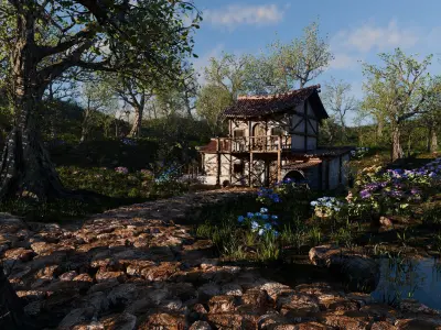 Small Garden Scene 3D model