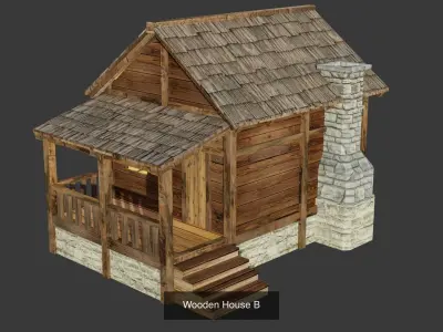 Wooden House Collection 3D Model Pack