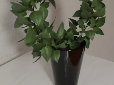 Circle shaped Pot plant Low-poly 3D model
