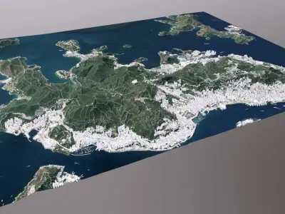 Cityscape Hong Kong China 3D model