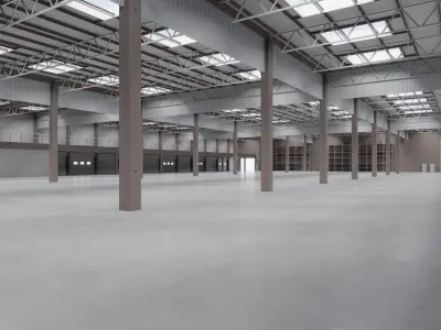 Factory Hall Interior 7 Low-poly 3D model