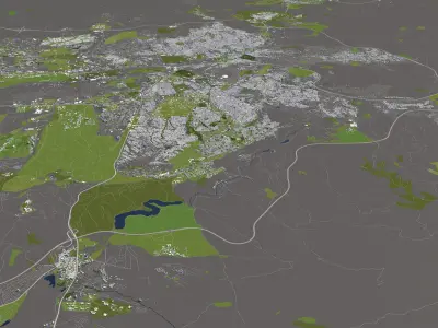Ankara 50x50km City Map Model 3D model