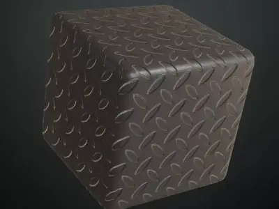 Dark Clean Diamond Tread Plate Metal PBR Seamless Texture