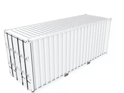 20 ft ISO Container White 3D model