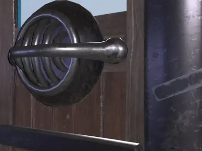 Cave Door Low-poly 3D model