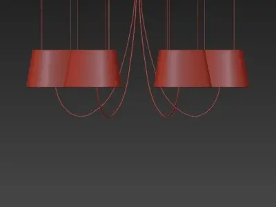 NUAGE 6 chandelier with five lamps hanging from it 3D model